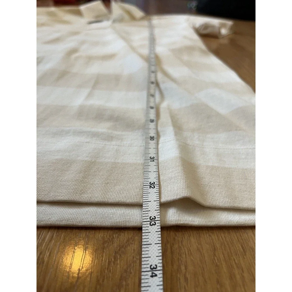 NWT Everlane Tan White Stripe Organic Cotton Polo Dress Size XS